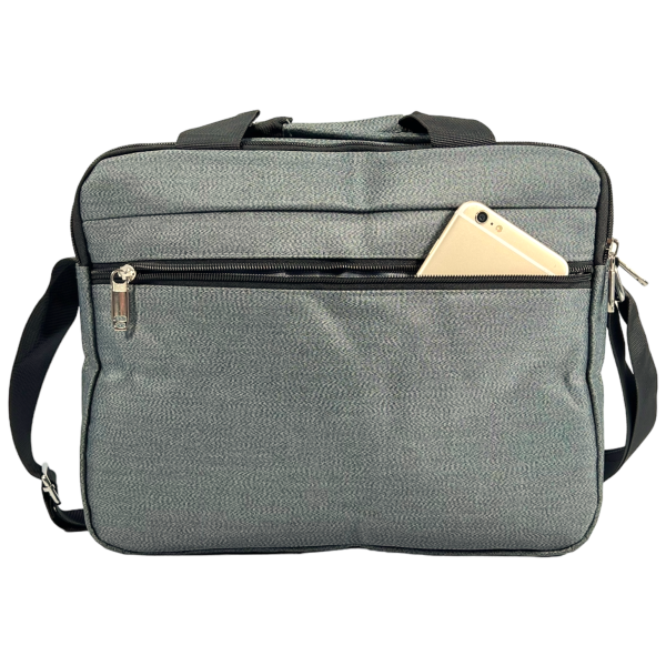 Вместительная мужская сумка через плечо на три отделения, 8 л, серая Вместительная мужская сумка через плечо на три отделения, 8 л, серая