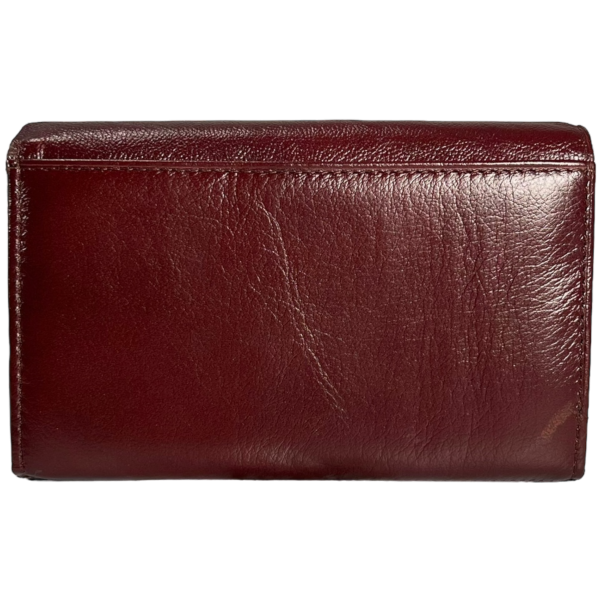 Женский кошелек из натуральной кожи, с кнопочной застежкой, цвет кримсон