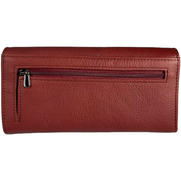 Кожаный женский кошелек с кнопочной застежкой