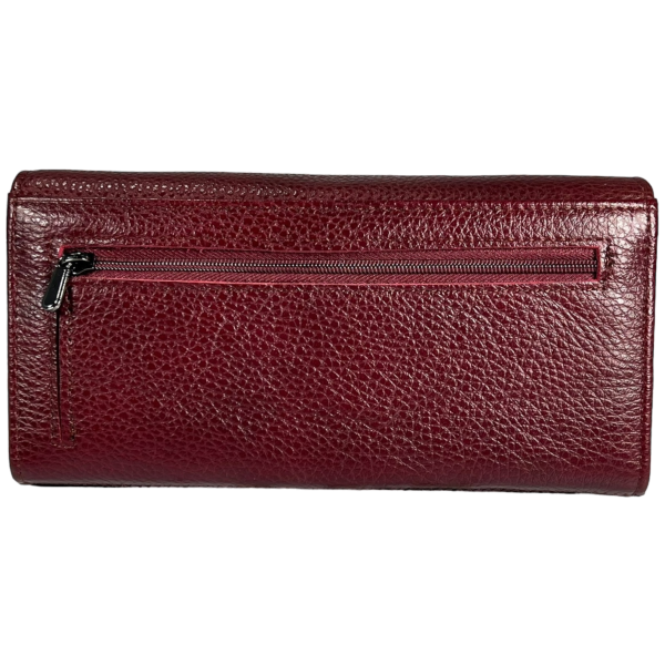 Компактний жіночий гаманець шкіряний, з кнопковою застібкою, колір крімсон Компактний жіночий гаманець шкіряний, з кнопковою застібкою, колір крімсон