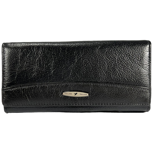 Современный женский кошелек, черный, с кнопочной застежкой