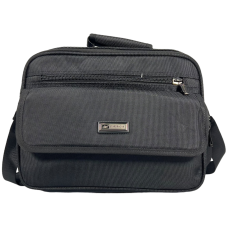 Сумка через плечо на четыре отделения, 17 л, дополнительные ручки для переноса, черная