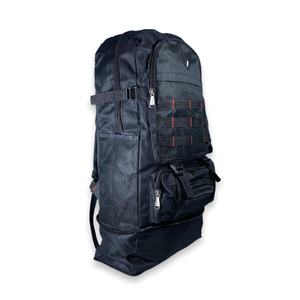 Туристичний рюкзак, універсальний, 35 л, з розширенням, один відділ, чорний