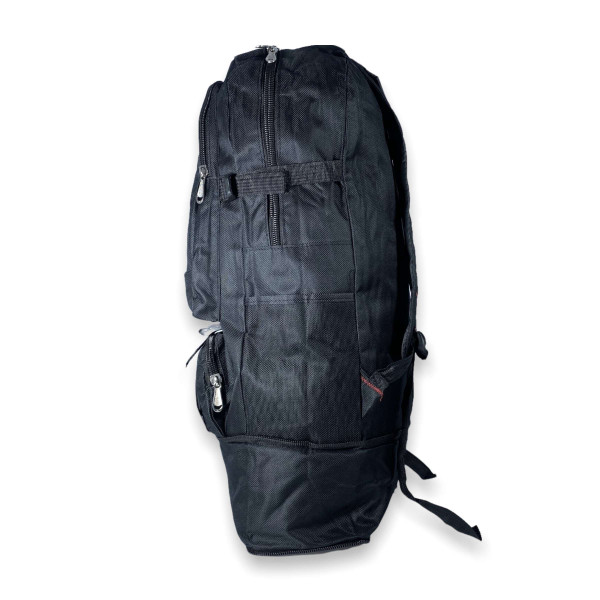 Рюкзак туристический на 35 л с расширением, один отдел, 3 фронтальных кармана, черный