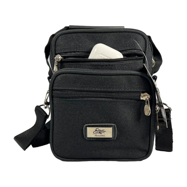 Функцональна сумка через плече на п'ять відділень, фронтальні кишені, 2 л, чорна Функцональна сумка через плече на п'ять відділень, фронтальні кишені, 2 л, чорна