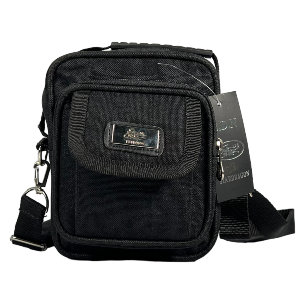 Компактная и практичная сумка через плечо на четыре отделения, крепкая, черная