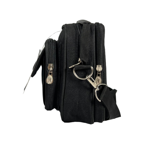 Компактная и практичная сумка через плечо на четыре отделения, крепкая, черная Компактная и практичная сумка через плечо на четыре отделения, крепкая, черная