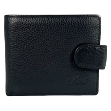 Классический мужской кошелек из натуральной кожи, 3 отдела для купюр, черный