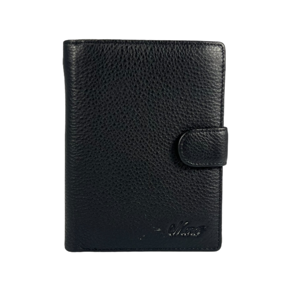 Чоловічий гаманець з натуральної шкіри, чорного кольору