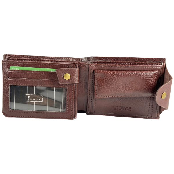 Мужской кошелек с монетницей, коричневый