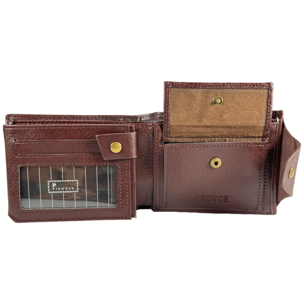 Мужской кошелек с монетницей, коричневый