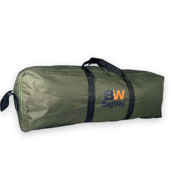 Сумка дорожная баул BagWay 105л одно отделение крепкие ручки размер: 90*38*30 см зеленая