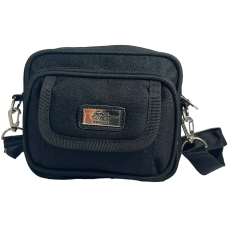 Компактная брезентовая сумка через плечо на четыре отделения, черная