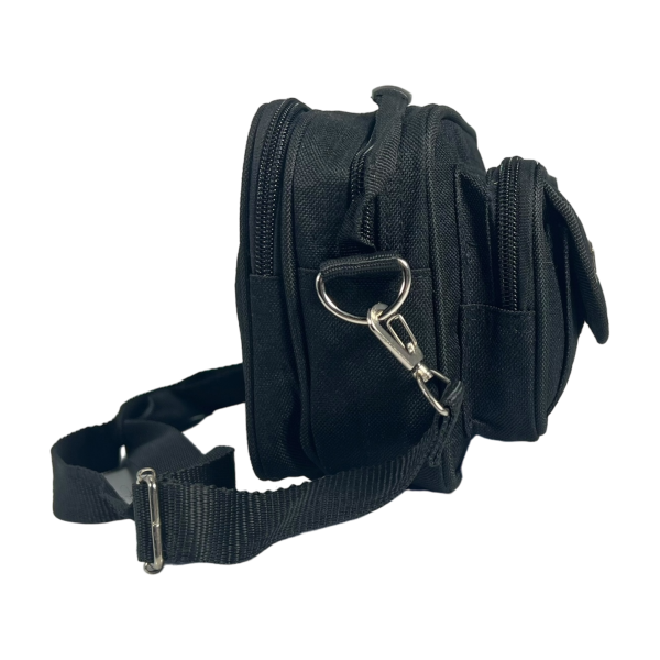 Компактная брезентовая сумка через плечо на четыре отделения, черная Компактная брезентовая сумка через плечо на четыре отделения, черная