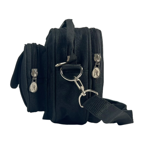 Компактная брезентовая сумка через плечо на четыре отделения, черная Компактная брезентовая сумка через плечо на четыре отделения, черная