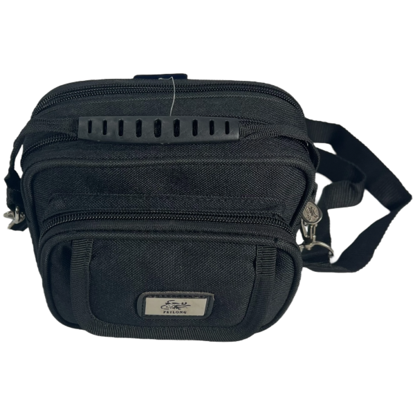 Компактная брезентовая сумка через плечо на четыре отделения, черная Компактная брезентовая сумка через плечо на четыре отделения, черная