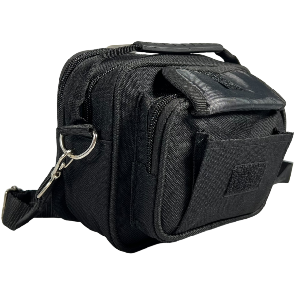 Компактная брезентовая сумка через плечо на четыре отделения, черная Компактная брезентовая сумка через плечо на четыре отделения, черная