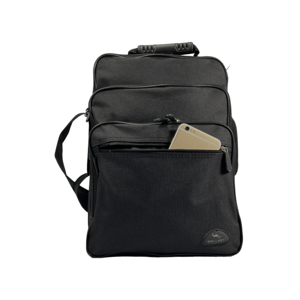 Практичная сумка через плечо на пять отделений, застежка на молнии, ручки для переноски, черная Практичная сумка через плечо на пять отделений, застежка на молнии, ручки для переноски, черная