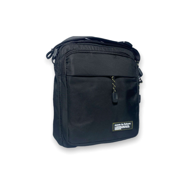 Мужская сумка на одно отделение кармана, черная