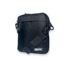Мужская сумка через плечо, два отделения, черная