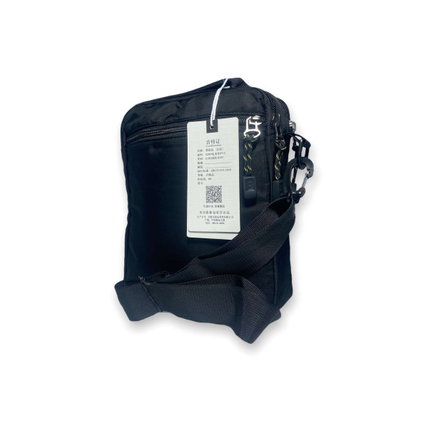 Мужская сумка через плечо, два отделения, черная