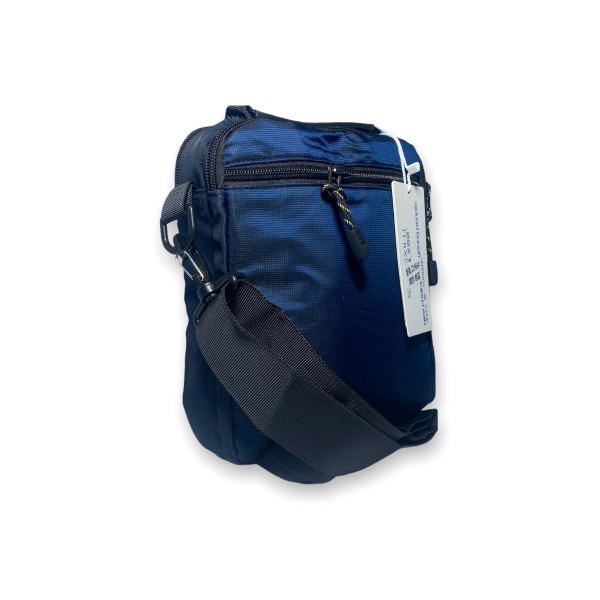 Мужская сумка через плечо с карманом на лицевой стороне, цвет синий