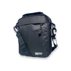 Мужская сумка через плечо на два отделения, темно-серая