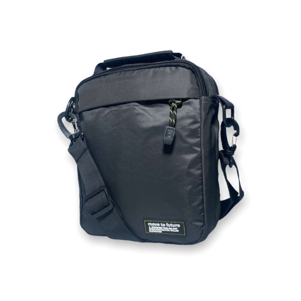 Мужская сумка через плечо на два отделения, темно-серая