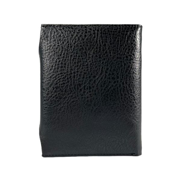 Мужской кошелек с монетницей, кнопочная застежка, черный