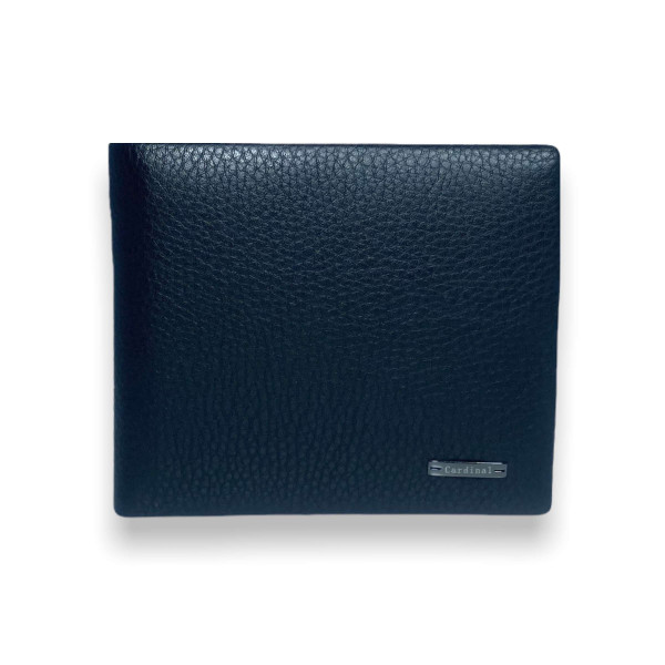 Компактний чоловічий гаманець Cardinal із натуральноі шкіри, чорний