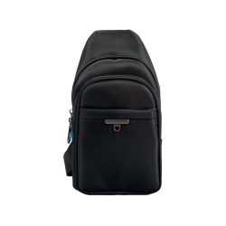 Мужская сумка через плечо с застежкой на молнии, 3 отделения, черная Мужская сумка через плечо с застежкой на молнии, 3 отделения, черная