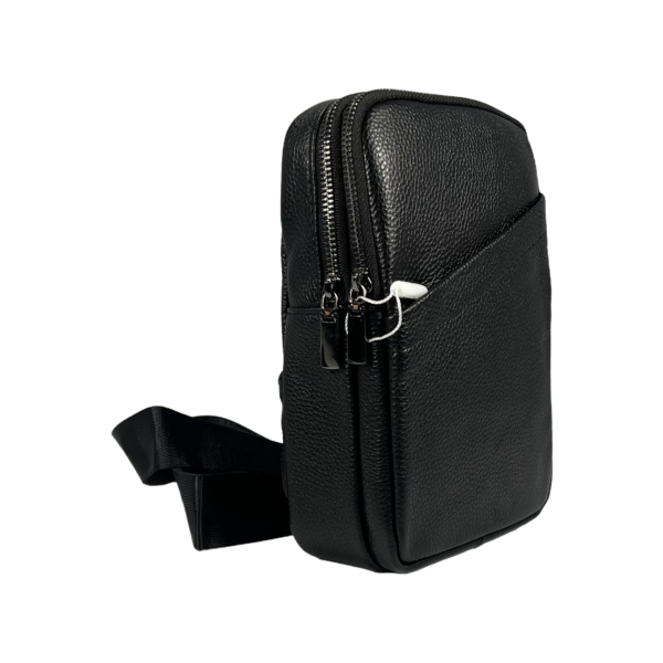 Стильная сумка-слинг на три отделения, двухточечный ремень, черная Стильная сумка-слинг на три отделения, двухточечный ремень, черная