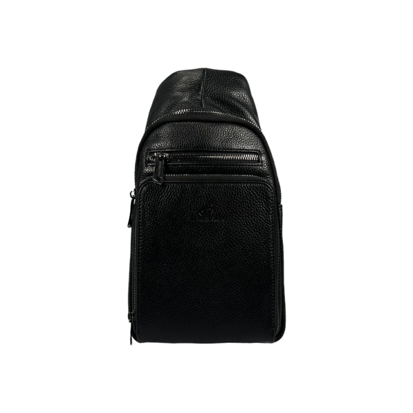 Сумка-слинг на три отделения, черного цвета, 4 л