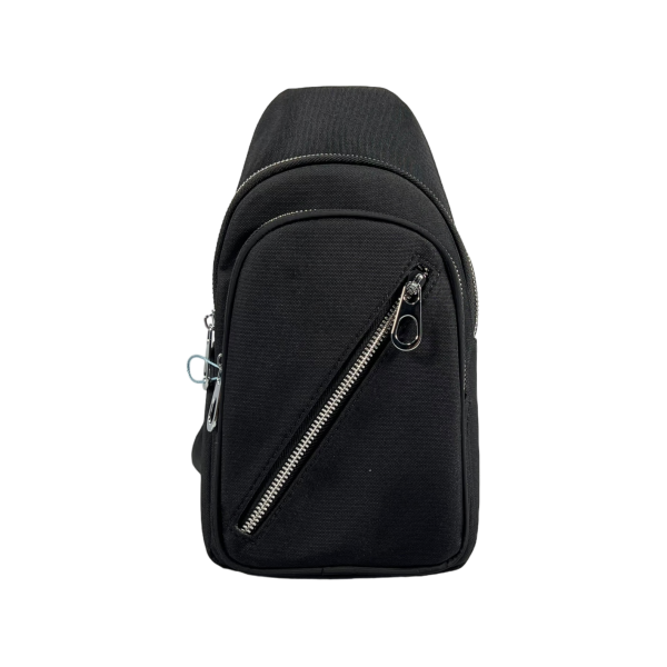 Сумка-слинг на три отделения, видонепроницаемая ткань, черная