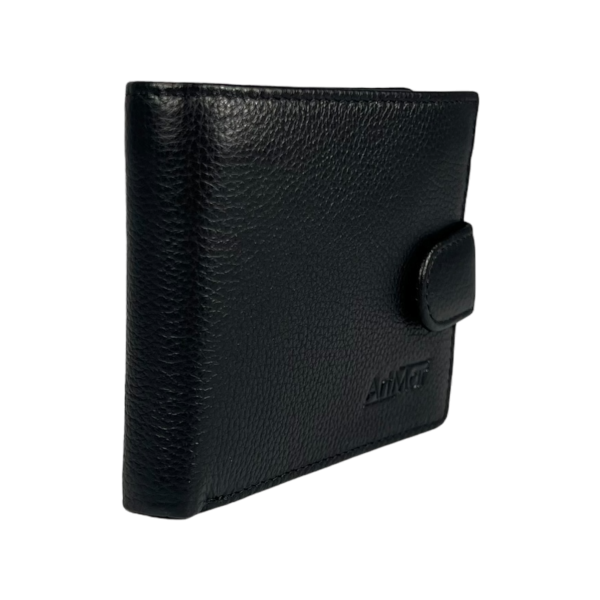 Стильный мужской кошелек из натуральной кожи, цвет чорний