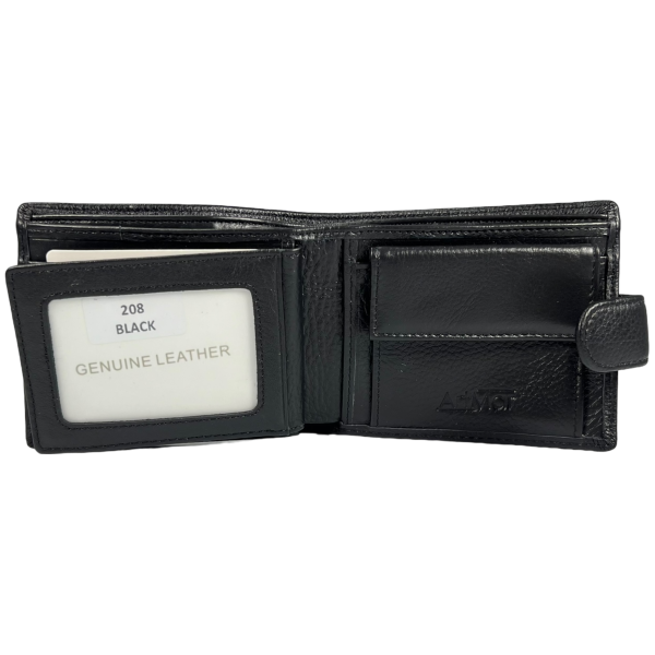 Стильный мужской кошелек из натуральной кожи, цвет чорний