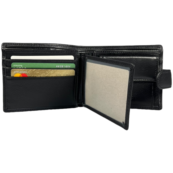 Стильный мужской кошелек из натуральной кожи, цвет чорний