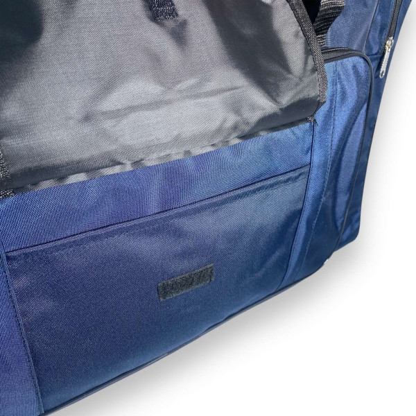 Сумка дорожная, одно отделение, две боковых кармана, три фронтальных кармана, размер: 75*40*35 см, синяя Сумка дорожная, одно отделение, две боковых кармана, три фронтальных кармана, размер: 75*40*35 см, синяя
