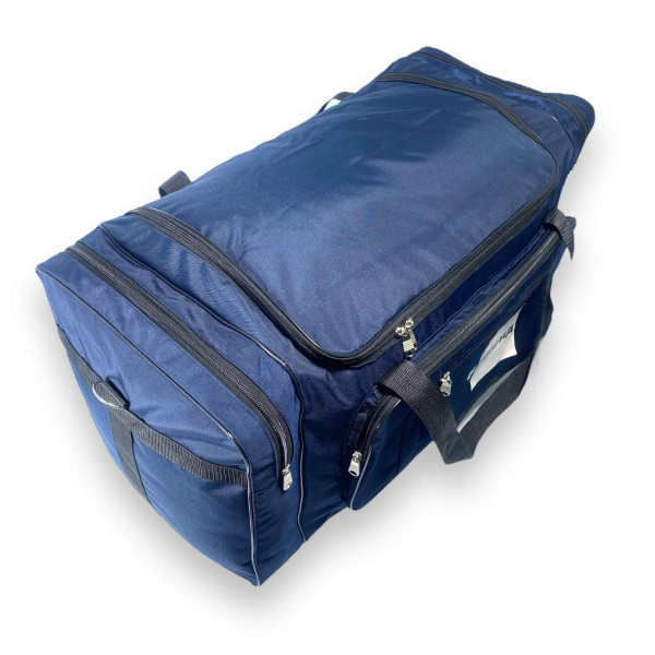Сумка дорожная, одно отделение, две боковых кармана, три фронтальных кармана, размер: 75*40*35 см, синяя Сумка дорожная, одно отделение, две боковых кармана, три фронтальных кармана, размер: 75*40*35 см, синяя