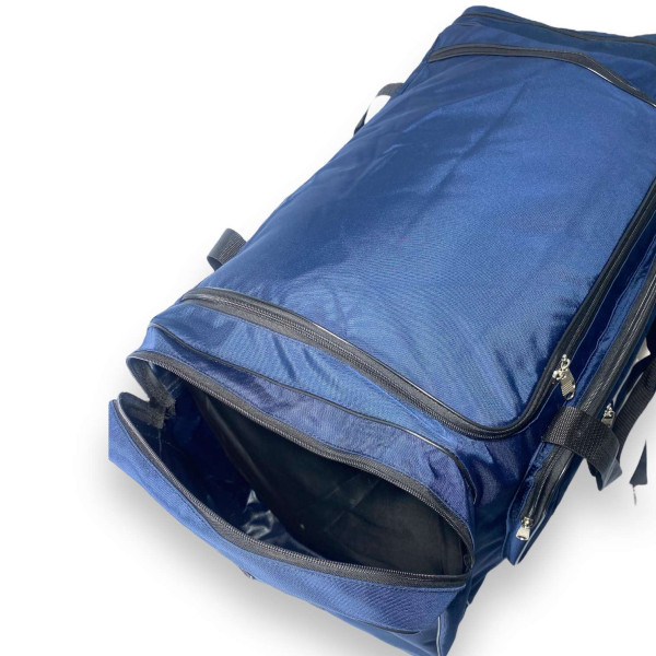 Сумка дорожная, одно отделение, две боковых кармана, три фронтальных кармана, размер: 75*40*35 см, синяя Сумка дорожная, одно отделение, две боковых кармана, три фронтальных кармана, размер: 75*40*35 см, синяя