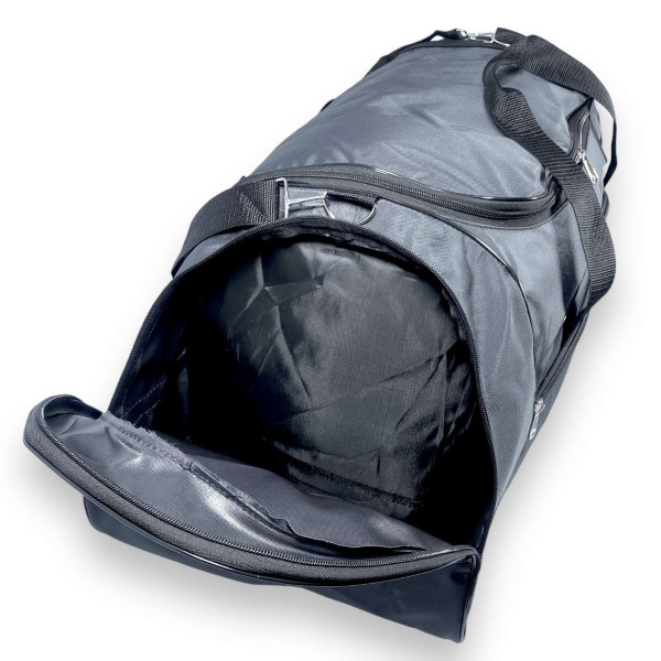 Сумка дорожная, одно отделение, две боковых кармана, фронтальный карман на замке, размер: 80*38*36 см, темно-серая