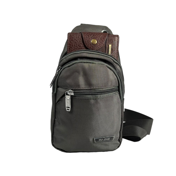 Сумка-слинг на три отделения, 2 л, серая Сумка-слинг на три отделения, 2 л, серая