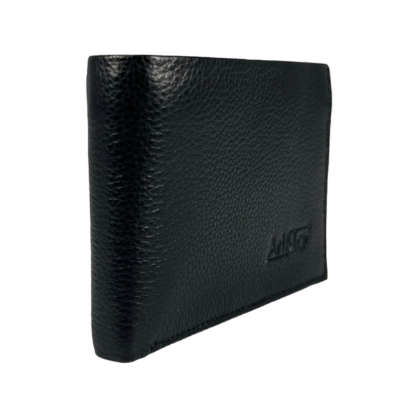 Класичний чоловічий гаманець з натуральної шкіри чорного кольору ArtMar