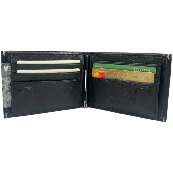 Мужской классический кошелек из натуральной кожи с 2 отделениями для купюр