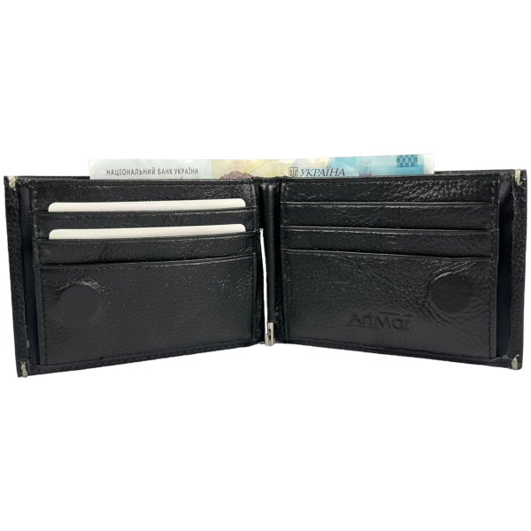 Мужской классический кошелек из натуральной кожи с 2 отделениями для купюр
