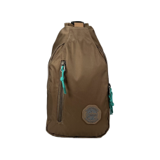 Стильная сумка-слинг, 4л, четыре отделения, застежка на молнии, коричневая