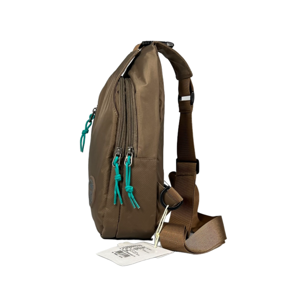 Стильная сумка-слинг, 4л, четыре отделения, застежка на молнии, коричневая Стильная сумка-слинг, 4л, четыре отделения, застежка на молнии, коричневая