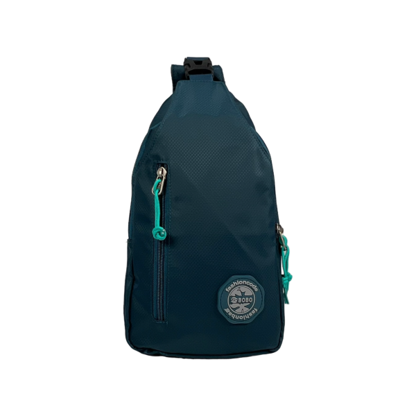 Мужская сумка-слинг на четыре выделения синего цвета