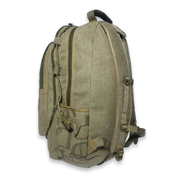 Рюкзак брезентовий на три відділи, 30 л, кишені на лицьовій стороні, стяжки, колір хакі