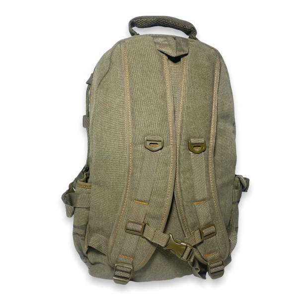 Рюкзак брезентовий на три відділи, 30 л, кишені на лицьовій стороні, стяжки, колір хакі